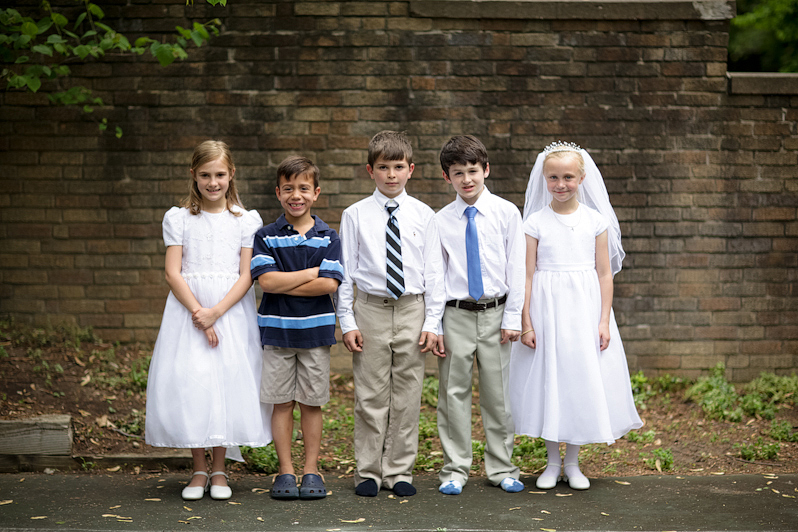Mary Claire, Jane, Daniel, Joe, and John First Communion
